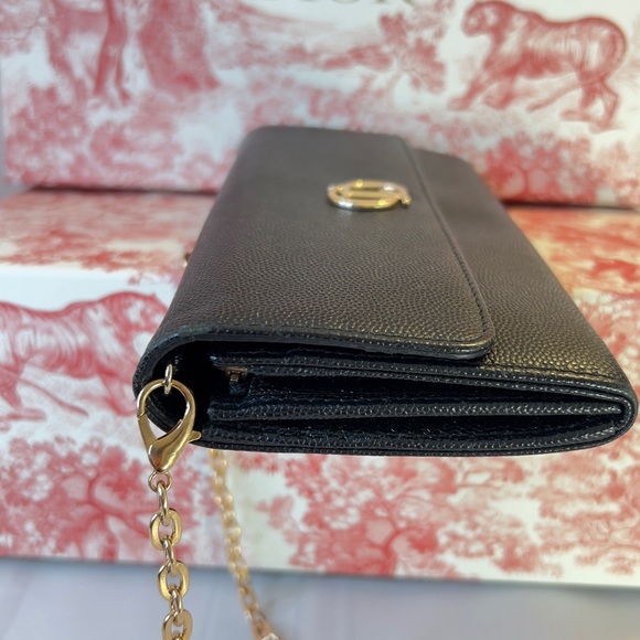 DIOR WOC in Black Grained Calfskin Authentic Christian Dior Clutch - Picture 2 of 8